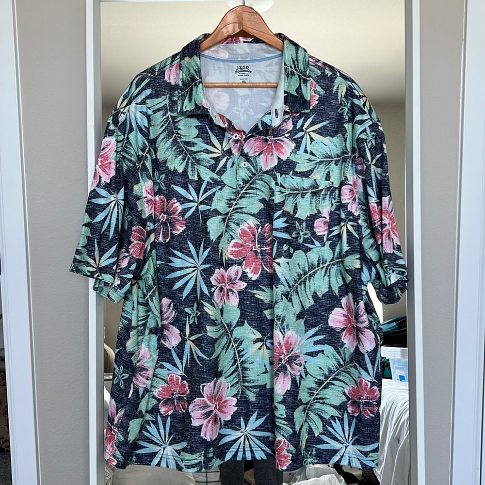 3XL Floral Polo